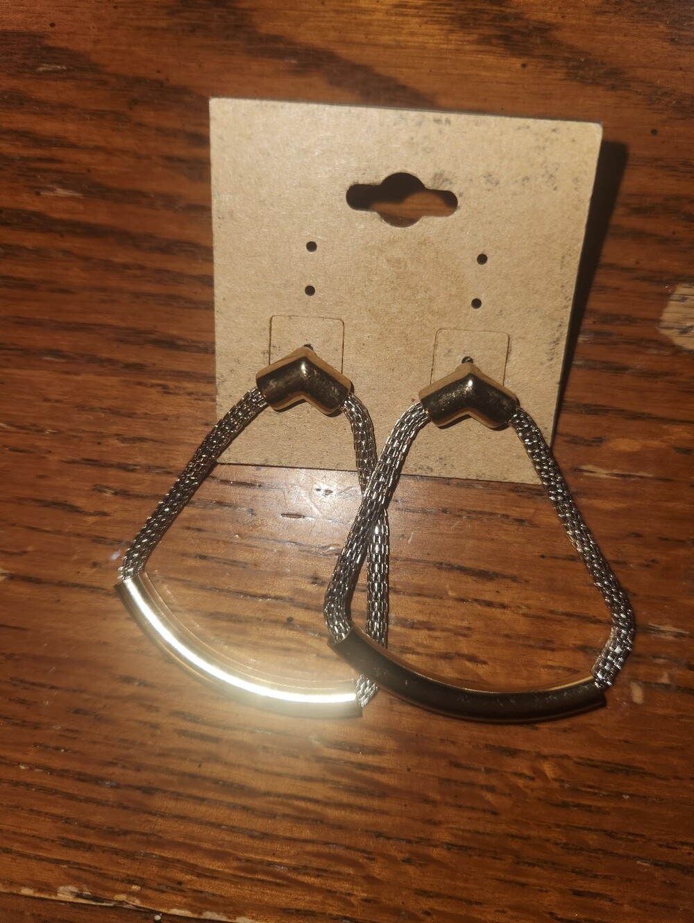 Woven Chain Teardrop Hoop Earrings in Gold